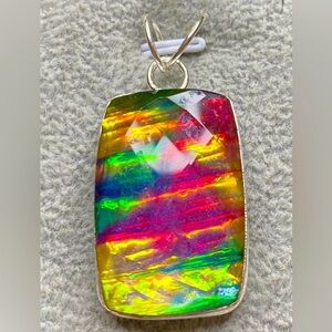 Ammolite set in 925 Sterling Silver